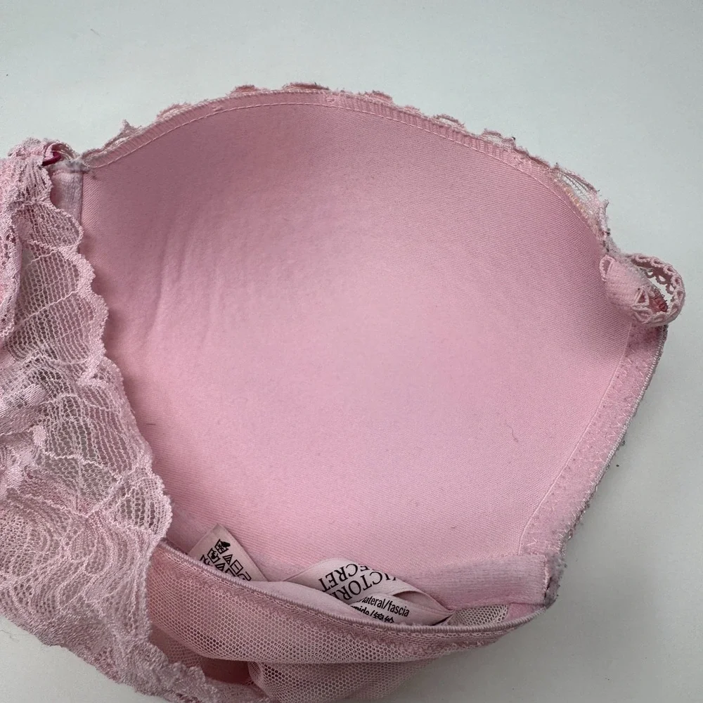 PINK Victoria's Secret Floral Lace Date Underwire Racerback Push-Up Bra 32DD